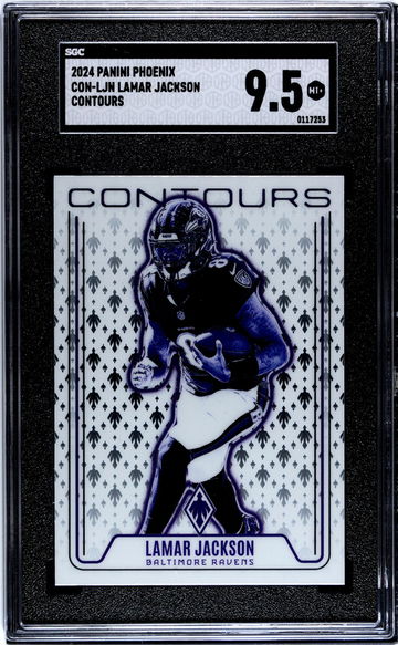 2024 Panini Phoenix #CON-LJN Lamar Jackson Contours SGC 9.5