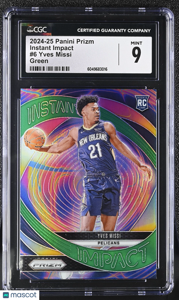 2024-25 Panini Prizm Yves Missi #6 Green Instant Impact CGC 9