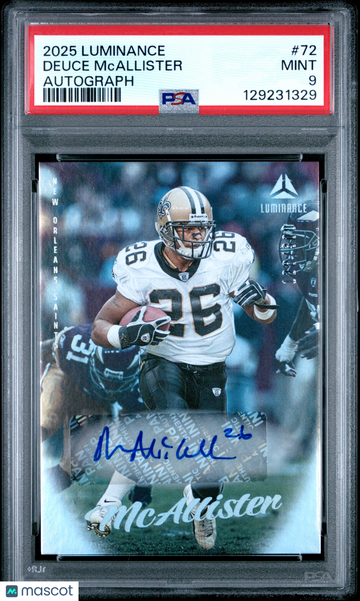 2025 Panini Luminance Deuce Mcallister #72 Autograph PSA 9