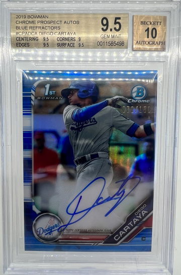 2019 Bowman Chrome DIEGO CARTAYA BGS 9.5/10 Auto! 