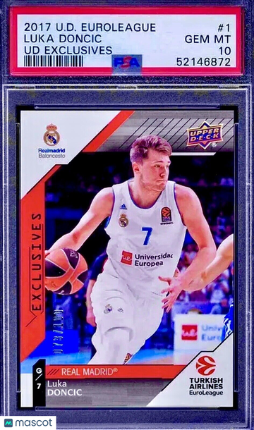 /100 POP 27 PSA 10 RC Luka Doncic 2017-18 UD Exclusive EuroLeague Pre-NBA Rookie