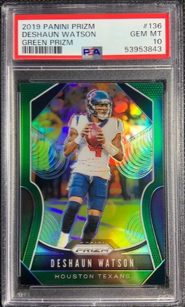 2019 Panini Prizm Green #136 Deshaun Watson POP 7 PSA 10 Gem Mint Texans