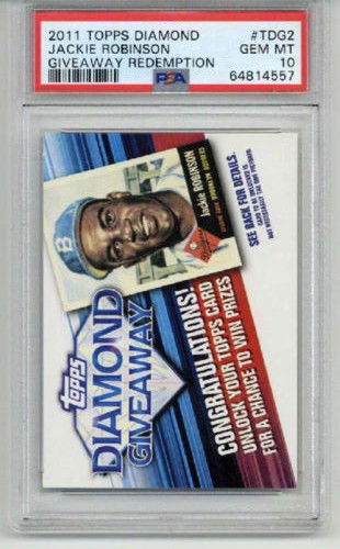 2011 TOPPS DIAMOND GIVEAWAY REDEMPTION JACKIE ROBINSON DODGERS PSA 10 LOW POP