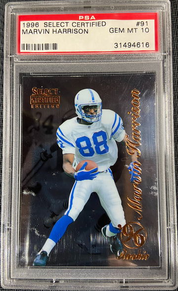 1996 Select Certified Marvin Harrison PSA 10 GEM MINT POP 87HOFer
