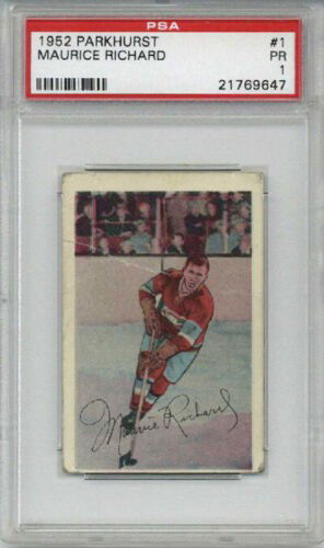 1952 PARKHURST #1 MAURICE RICHARD HOCKEY CARD MONTREAL CANADIENS PSA 1 VERY RARE