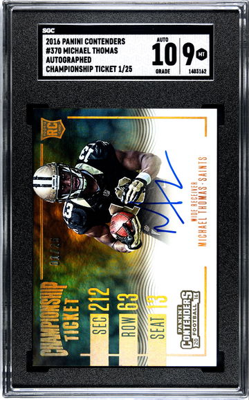 2016 Panini Contenders Michael Thomas #370 Rookie Championship Ticket Auto Autograph /25 SGC 9 / 10