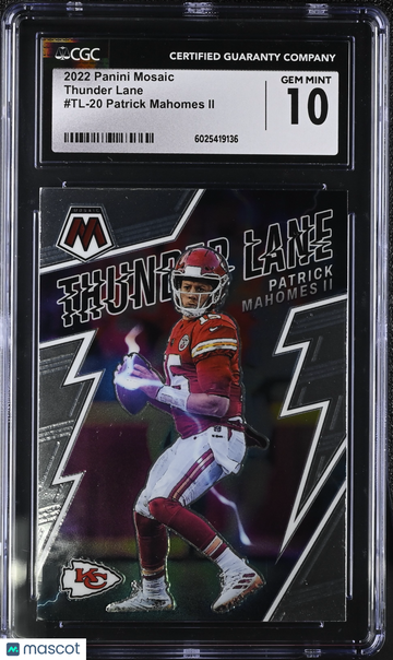 2022 Panini Mosaic Patrick Mahomes II #TL-20 Thunder Lane CGC 10