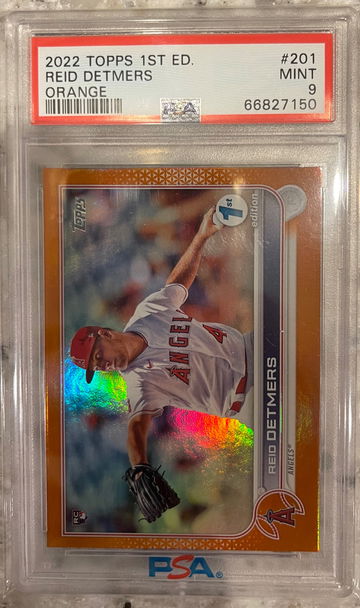 2022 Topps Series 1 First 1st Edition Reid Detmers Orange Rookie RC /75 PSA 9 mint