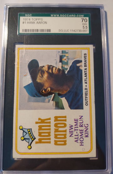 Hank Aaron 1974 Topps #1 SGC 70