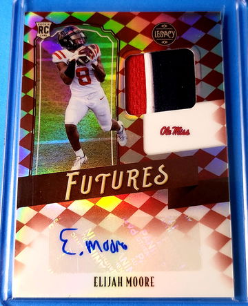 2021 Panini Legacy Football Elijah Moore Futures RPA #90/100 RC Patch!!