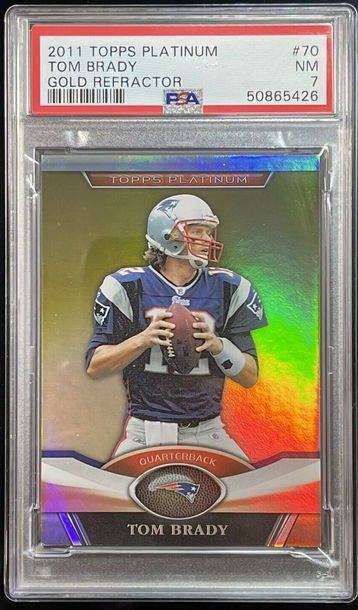 2011 Topps Platinum #70 Tom Brady Chrome Gold Prizm Refractor PSA 7