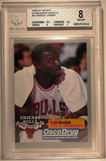 1990-91 Hoops Team Night Sheets #4 Horace Grant BGS 8 NM-MT