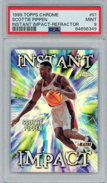 1999 Topps Chrome Instant Impact Refractor Scottie Pippen #II1 PSA 9