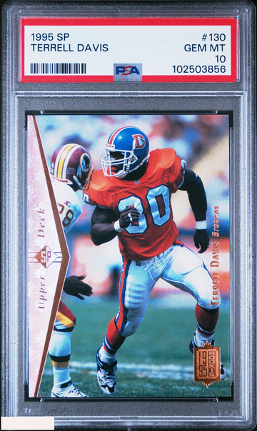 1995 SP TERRELL DAVIS #130 ROOKIE RC DENVER BRONCOS HOF PSA 10 GEM MT