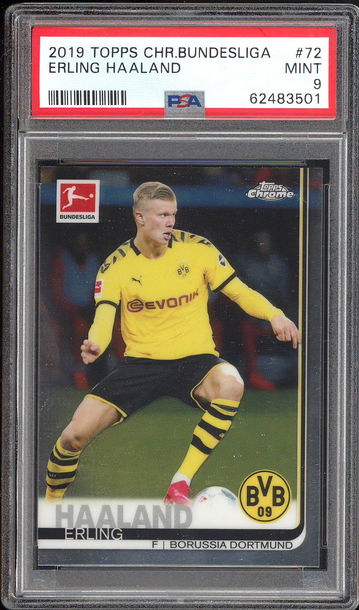 2019 Topps Chrome Erling Haaland Rookie #72 PSA Mint 9