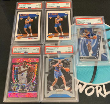 RJ Barrett RC PSA LOT Prizm Hoops Prizm Draft Pink SP