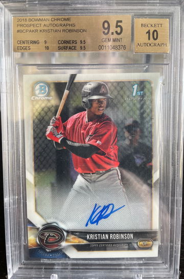 2018 Kristian Robinson Bowman Chrome Auto BGS 9.5/10