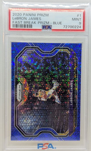 2020 Panini Prizm LeBron James #1 PSA 9 Fast Break Blue Kobe Dunk! HOF