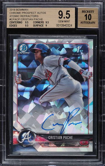 2018 Bowman Chrome Atomic Refractor Cristian Pache ROOKIE AUTO /100 BGS 9.5