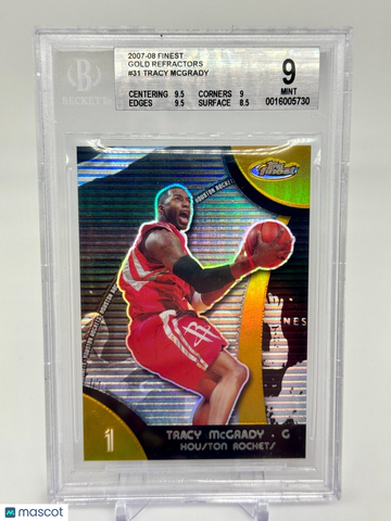 2007 08 Topps Finest TRACY MCGRADY Gold Refractor BGS 9 /25 #31