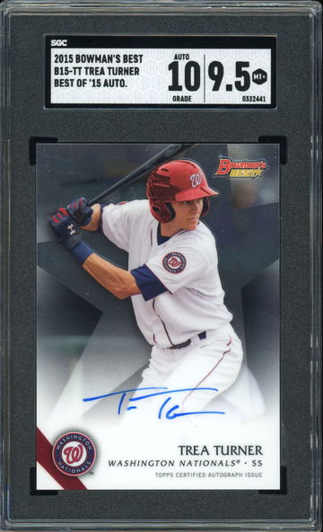 2015 BOWMAN'S BEST TREA TURNER NATIONALS ROOKIE AUTO SGC 9.5!