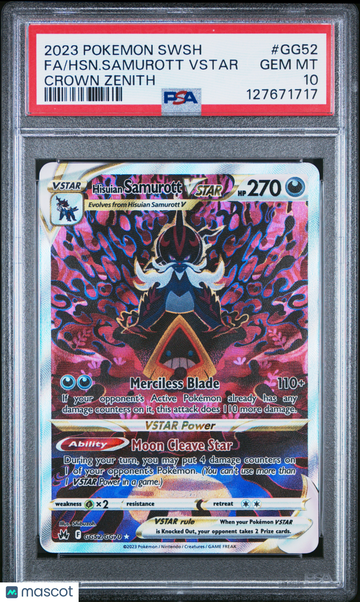 Sword & Shield Crown Zenith Hisuian Samurott VSTAR Holofoil Ultra Rare FA PSA 10 #GG52