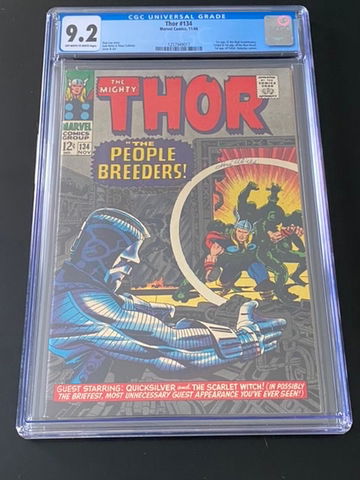 Thor 134 CGC 9.2!  Ow/w.  1st High Evolutionary and Man Beast!   GOTG3!!
