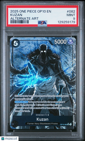 2025 One Piece Op10-Royal Blood Kuzan Alternate Art PSA 9 #082