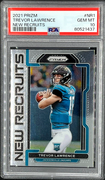 2021 Panini Prizm football - New Recruits #NR-1 Trevor Lawrence (RC) PSA 10