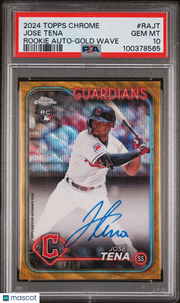 2024 Topps Chrome Rookie Autographs Jose Tena #RAJT Gold Wave /50 PSA 10