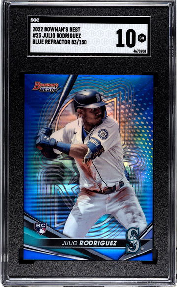 2022 Topps Bowman's Best Blue Refractor Julio Rodriguez #23 RC /150 SGC 10