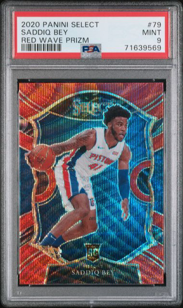 2020 PANINI SELECT SADDIQ BEY ROOKIE #79 RED WAVE PRIZM PSA 9