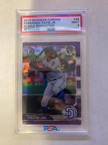 2019 Bowman Chrome Fernando Tatis Jr Purple Refractor /250 PSA 9