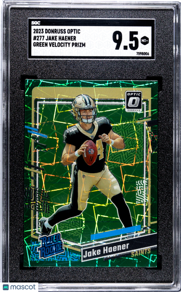 2023 Donruss Optic Jake Haener #277 Green Velocity Prizm SGC 9.5