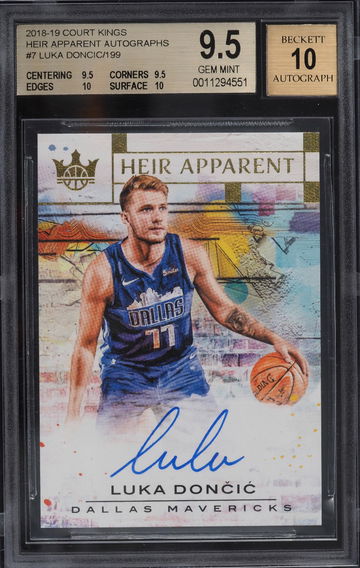 2018 Court Kings Heir Apparent LUKA DONCIC Rookie RC AUTO /199 BGS 9.5 10 - True Gem+