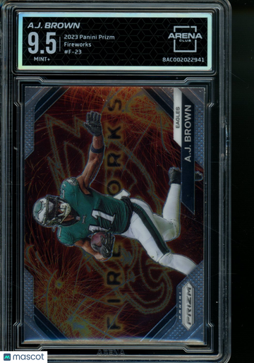 2023 Panini Prizm Fireworks A.J. Brown #F-23 Arena Club 9.5