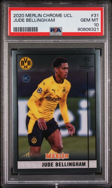 2020 TOPPS JUDE BELLINGHAM MERLIN CHROME UEFA CHAMPIONS LEAGUE #31 PSA 10