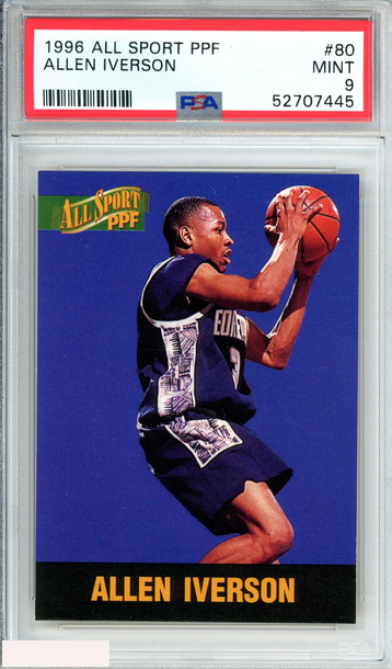 1996 SCORE BOARD ALL SPORT PPF ALLEN IVERSON #80 76ERS ROOKIE RC PSA 9 MINT