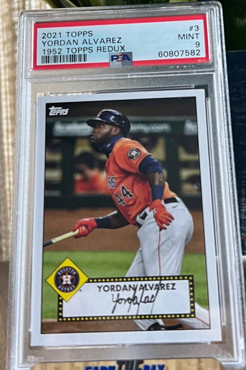 2021 Topps #T52-3 #3 Yordan Alvarez 1952 Redux Houston Astros PSA 9 Mint Low Pop