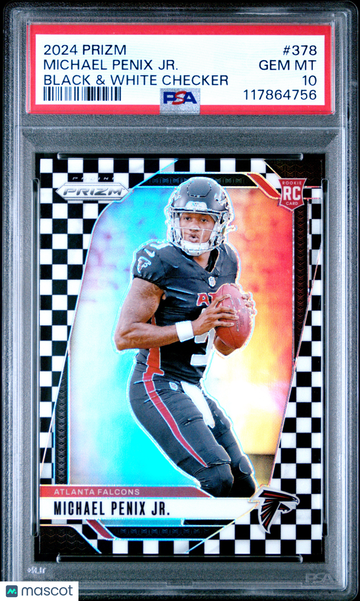 2024 Panini Prizm Michael Penix JR. #378 Black & White Checker PSA 10