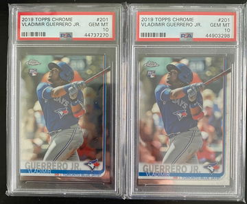 VLADIMIR GUERRERO JR 2019 TOPPS CHROME RC LOT 2x PSA 10 