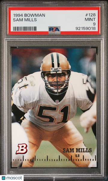 1994 Bowman Sam Mills #128 PSA 9