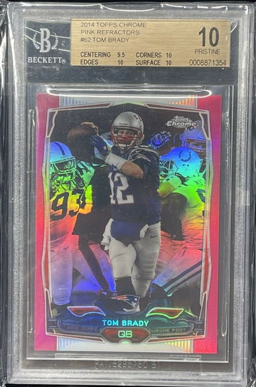 BGS 10 PRISTINE 2014 Topps Chrome #62 Tom Brady PINK Refractor Holo Prizm #/399