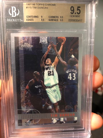 Tim Duncan 1997 Topps Chrome BGS 9.5