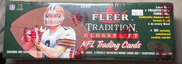 2000 FLEER TRADITION GLOSSY FOOTBALL SET #1301/7500 Factory Sealed Brady Rookie