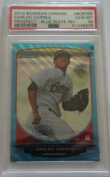 2013 Bowman Chrome Carlos Correa Prospect Blue Wave Refractor PSA 10 Gem Mint