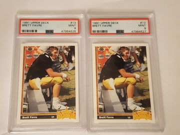 Brett Favre 1991 Upper Deck RC PSA 9 LOT OF 2