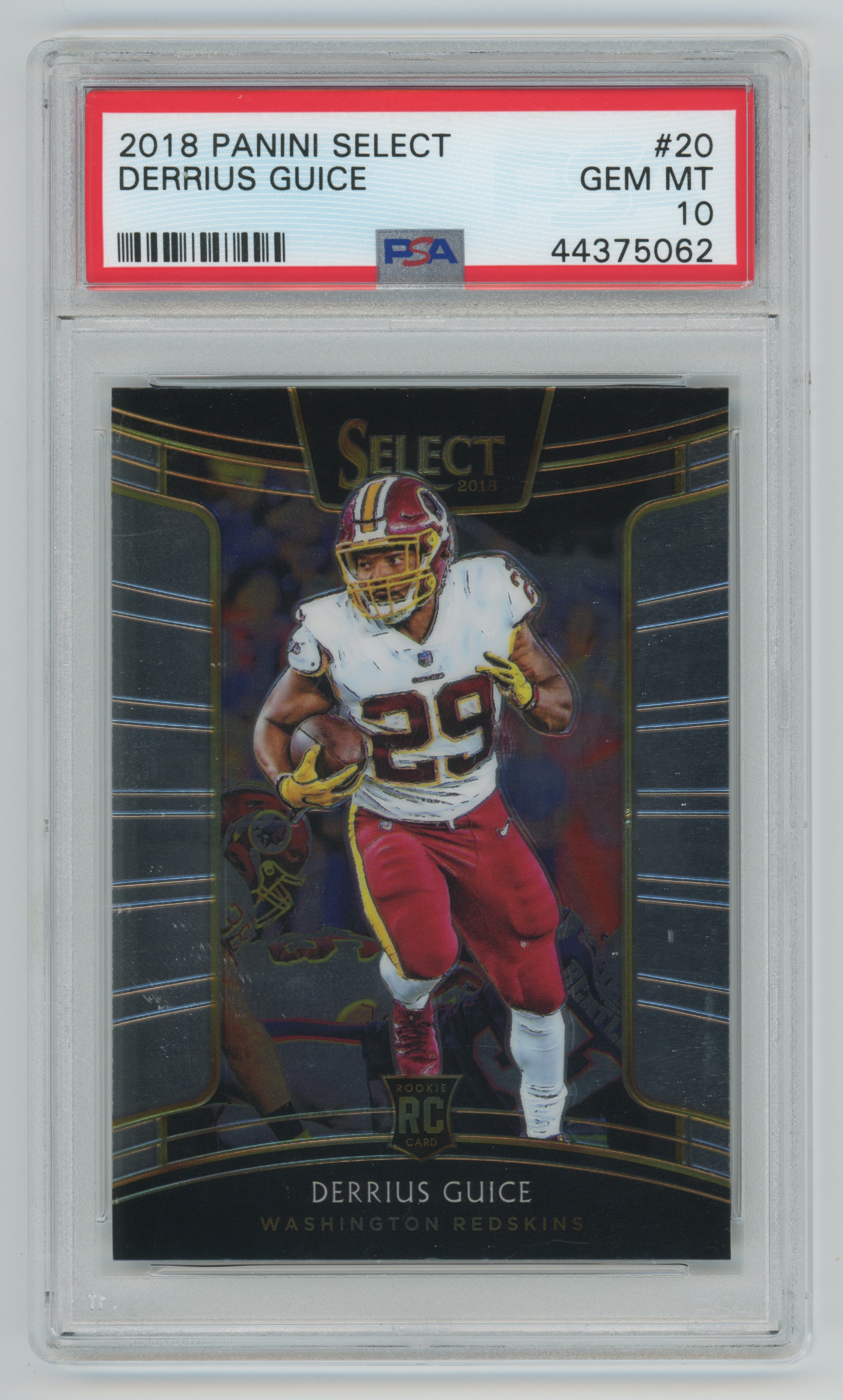 DARRIUS GUICE RC 2018 PANINI SELECT #20 ROOKIE CONCOURSE PSA 10 GEM MT