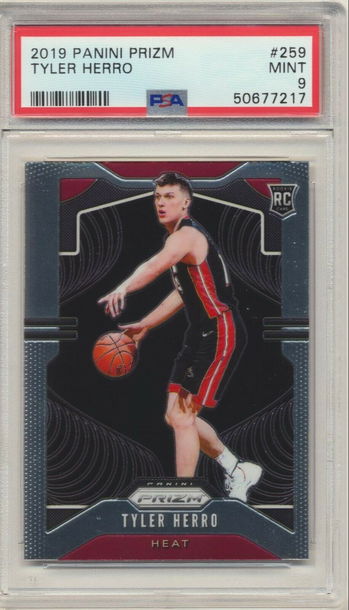 PSA 9 MINT! TYLER HERRO 2019 PANINI PRIZM BASE ROOKIE CARD #259 MIAMI HEAT RC