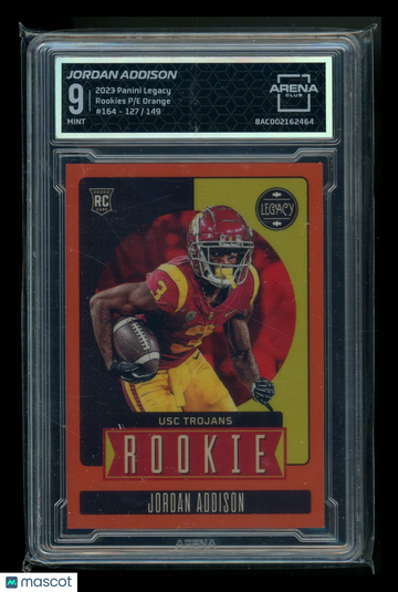 2023 Panini Legacy Rookies P/E Orange Jordan Addison #164 /149 RC Arena Club 9